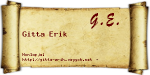 Gitta Erik névjegykártya